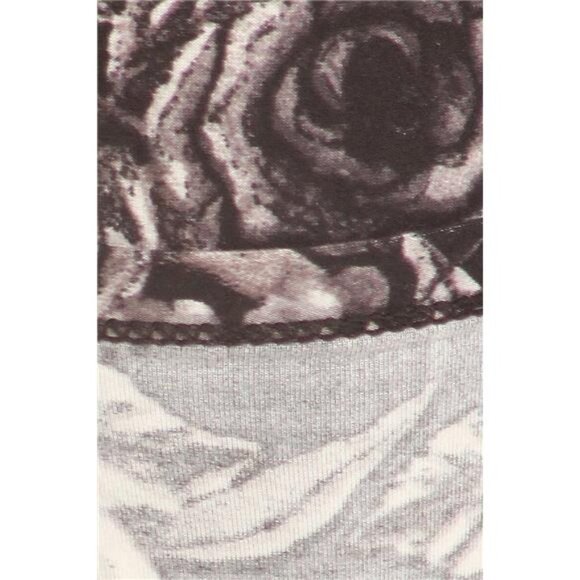 Abstract Rose‎ Floral Printed Leggings Tights High Waisted Gray Black Leggings - Picture 4 of 4